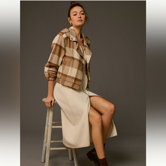 NWT retails 138, Anthropologie Dolan plaid moto jacket - Picture 2 of 13